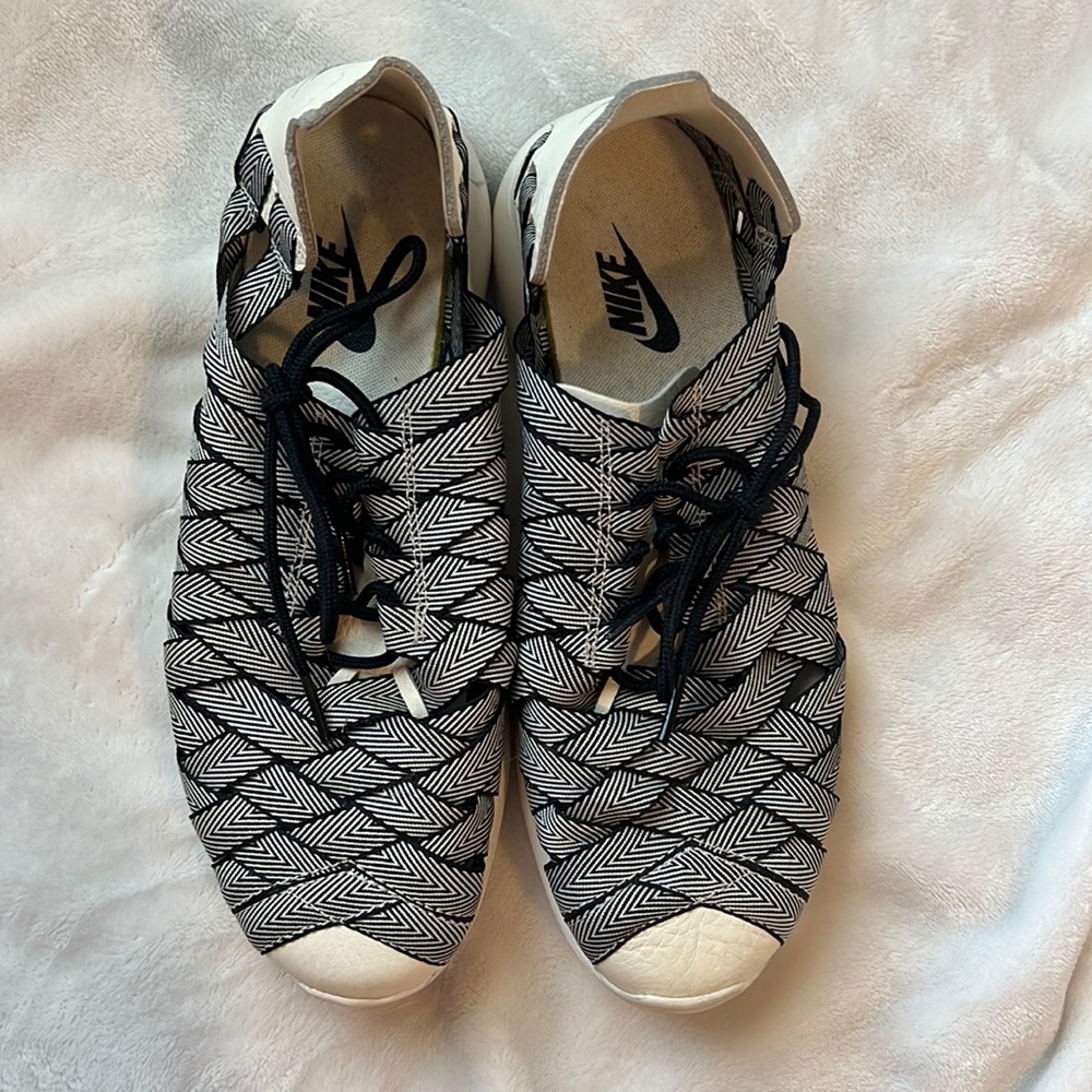 Nike walking shoes, cross over material, black and white